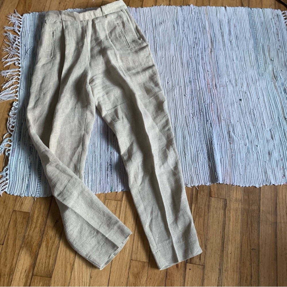 The Limited Beige Linen Blend Trousers